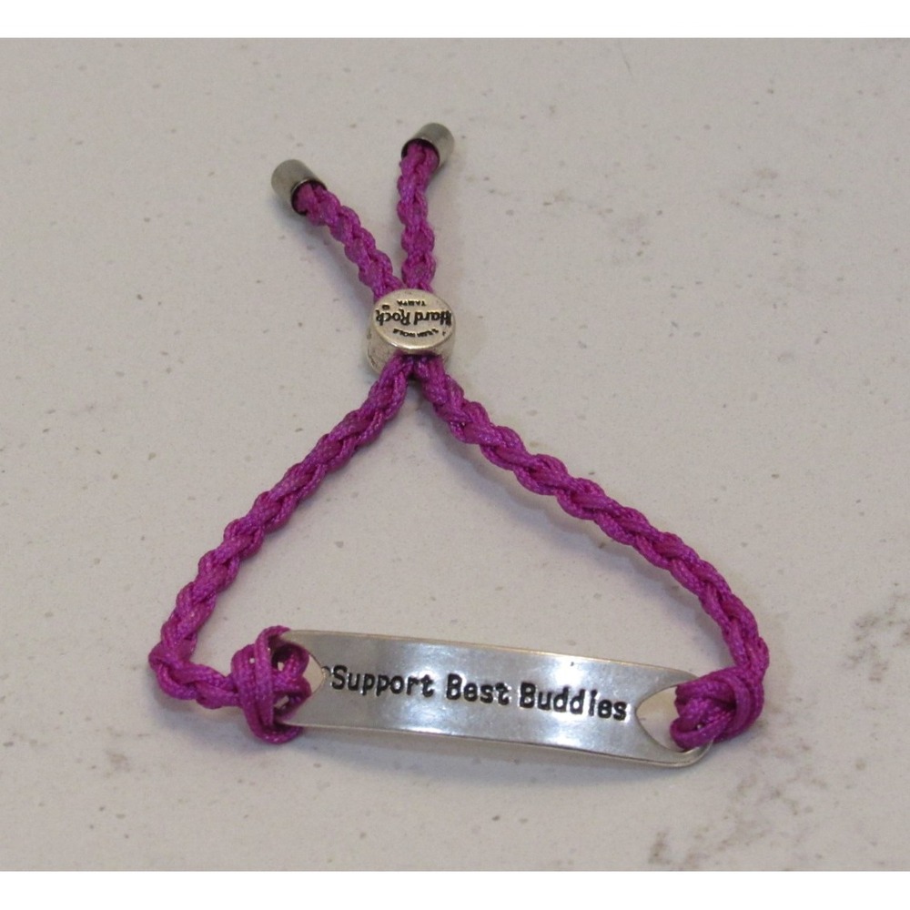 Best Buddies Purple Braided Bracelet Tampa Hard Rock Cafe Logo IDD Sustainable